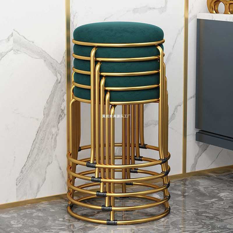 板凳软面收纳凳圆凳懒人家用餐桌凳圆铁凳子北欧凳高圆凳加粗