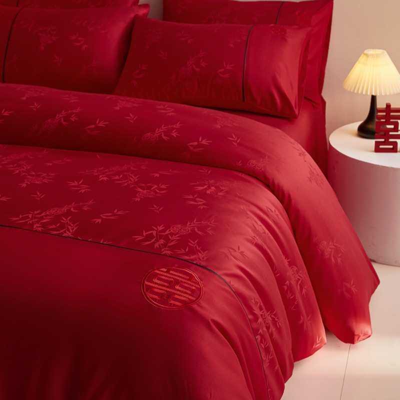 中式婚庆四件套大红色喜字床单被套纯棉结婚床上用品婚房陪嫁,电子元器件市场,其它元器件,淘宝优惠券,粉丝福利购,淘宝优惠卷