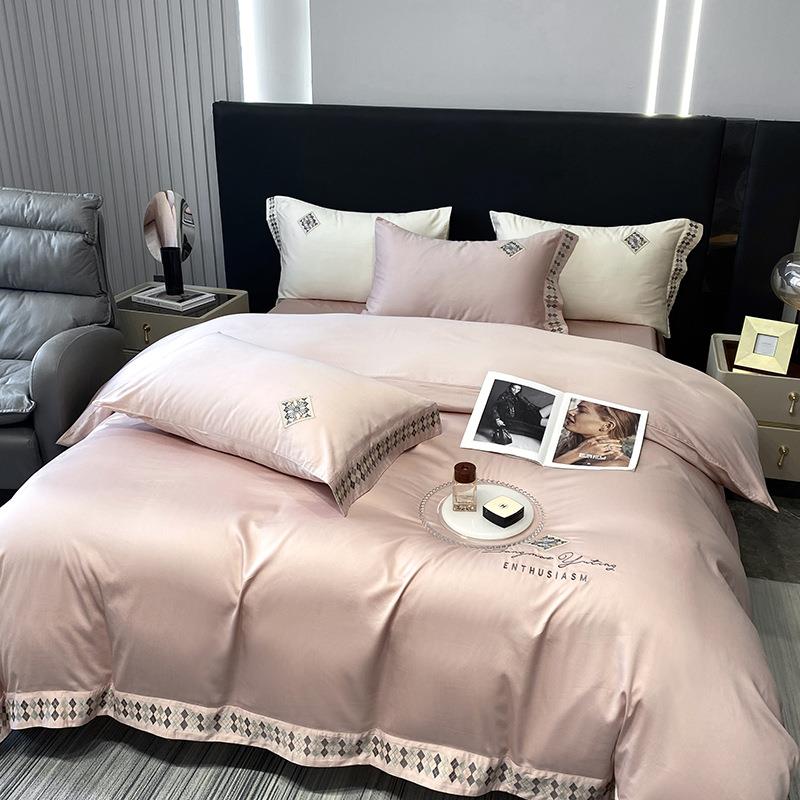 高精密贡缎匹马棉刺绣四件套全棉床单被套高端床上用品实体