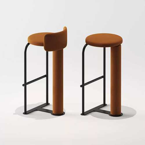Bar chair 轻奢吧台椅子设计师创意不锈钢酒吧椅现代简约高脚凳子