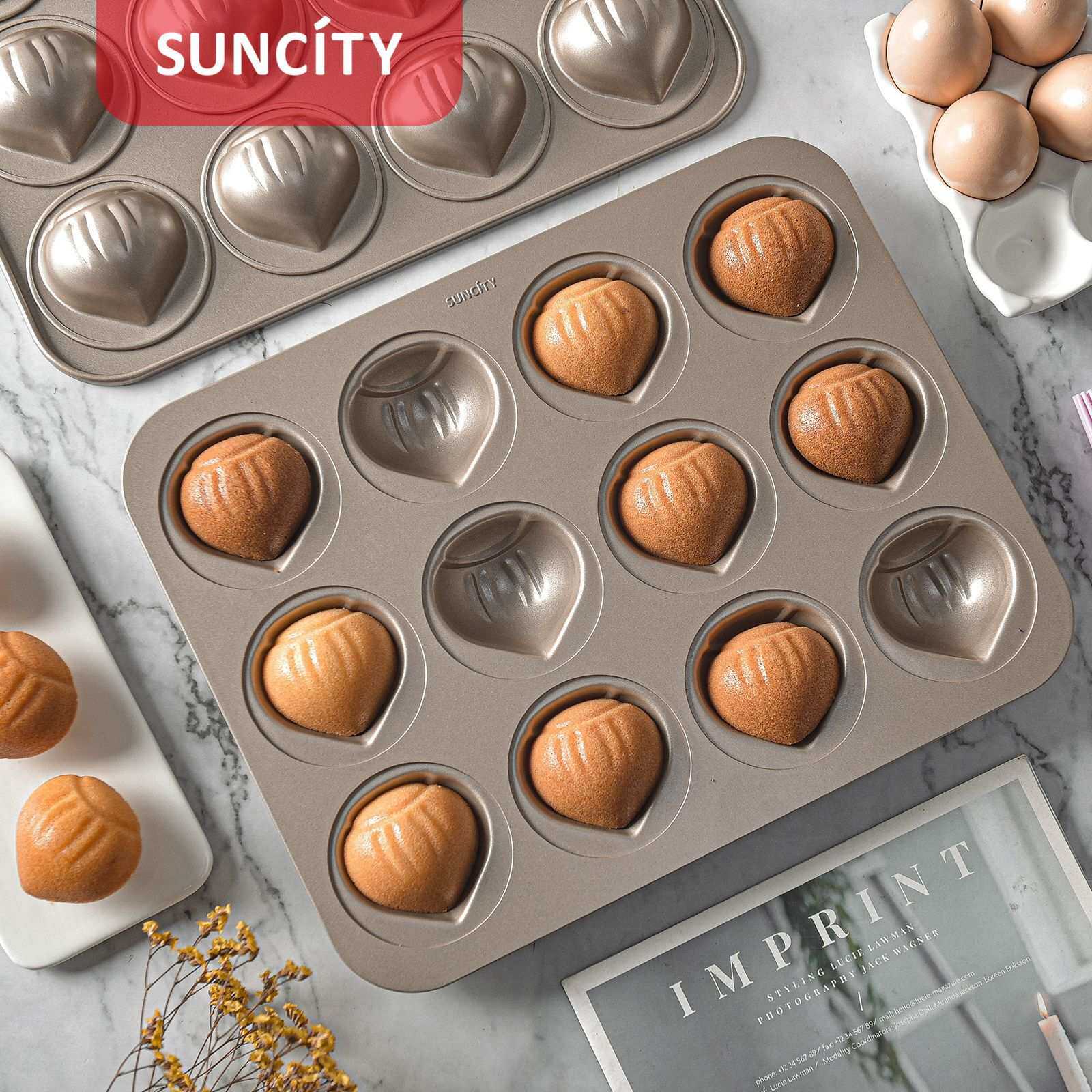 12联栗子蛋糕模具厂家现货创意黄油年糕蛋糕烤盘不粘烤箱烘焙工具