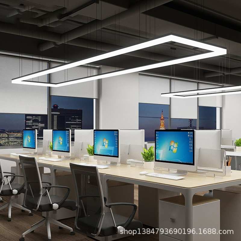 办公室吊灯LED办公灯具前台会议室长方形灯无缝拼接会议室灯具