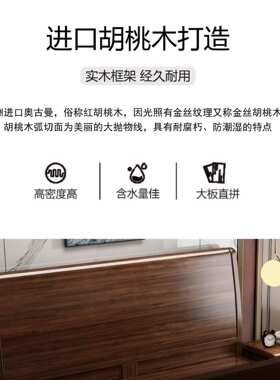 全实木榫卯结构带储物箱双人床180x200现代简约风省空间床