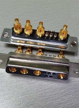 D-SUB(9W4)射频连接器母头 端子镀全金  DB型射频同轴9W4母座插头