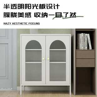 加厚餐边柜出租屋收纳柜家用酒柜客厅靠墙展示柜茶水柜铁皮收纳柜