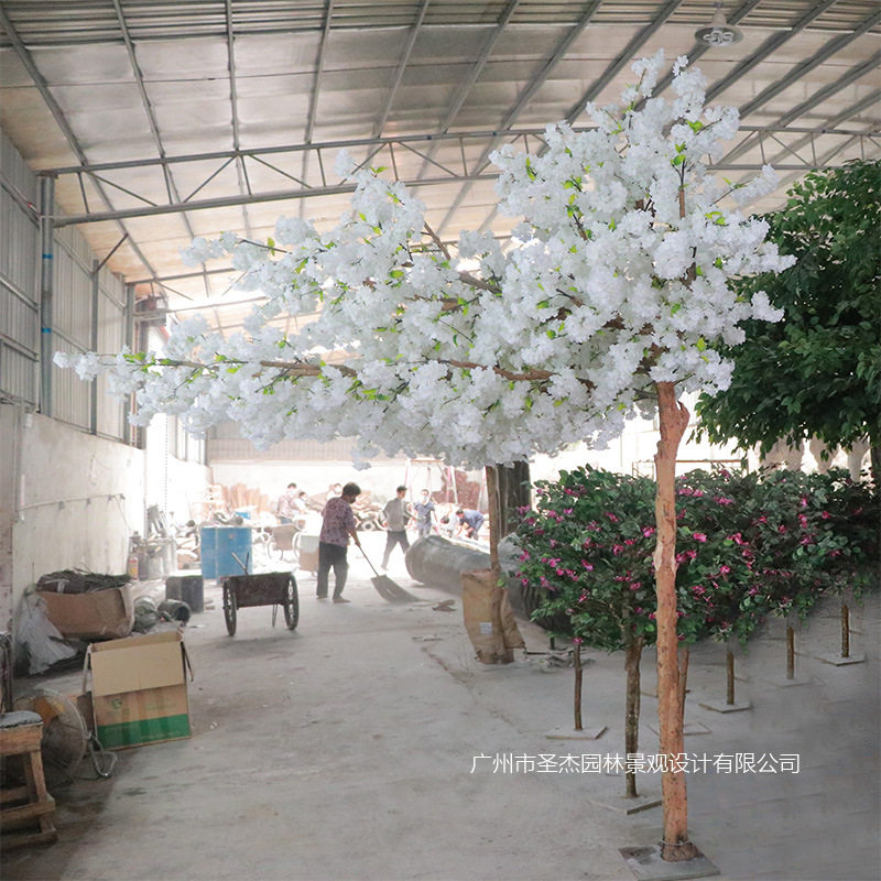 仿真婚庆酒店樱花树拱门室外摄影基地仿真白色樱花树造景仿真花树
