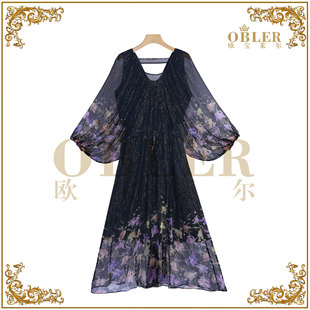 【欧宝莱尔】新款气质时尚轻奢女装连衣裙901-0022