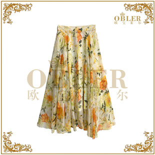 【欧宝莱尔】新款时尚真丝连衣裙502-0502 半裙