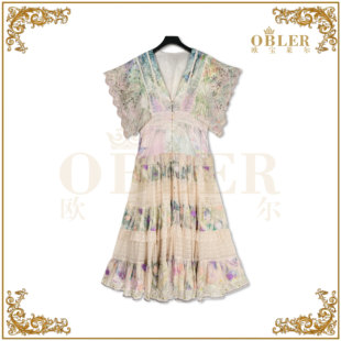 欧宝莱尔时尚 24299 气质真丝连衣裙502