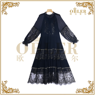 【欧宝莱尔】新款气质时尚轻奢女装连衣裙305-25414