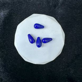 天然青金石水滴半孔卡子多肉花瓣DIY古风发簪玉簪花配饰