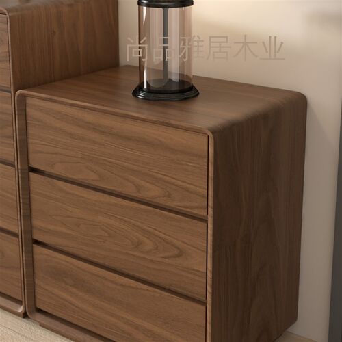 卧室斗柜收纳柜主卧床尾五斗柜客厅储物柜靠墙实木框大容量三斗橱