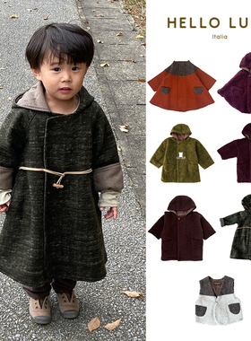 7Z  意大利hello lupo FW23毛呢宝宝儿童斗篷外套背心