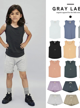 3件5折 荷兰gray label SS23春夏男女宝宝舒适无袖背心短裤
