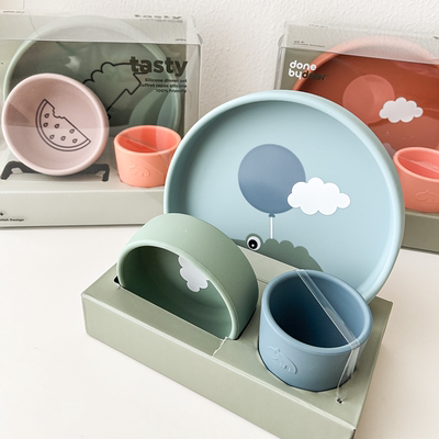 丹麦donebydeer SS25婴幼儿宝宝碗碟杯套装食品级硅胶