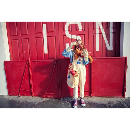 piupiuchick纯棉牛仔背带裤