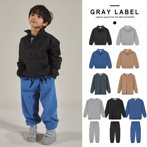 3件5折 荷兰gray label FW24儿童有机棉长袖T恤上衣工装裤