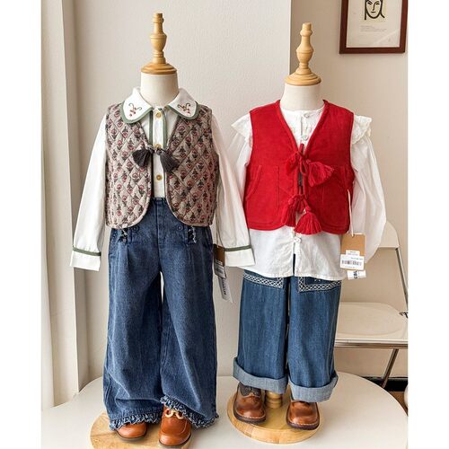 5Z 印度 YOBABYONLINE FW25儿童双面穿灯芯绒马甲