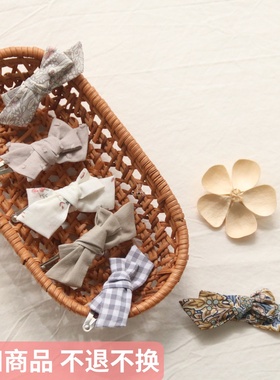 5件5折现货 日本minime 儿童发饰蝴蝶结印花发夹手工制作发夹