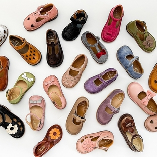 3件5折 现货工意大利eureka FW24女童复古花朵软底学步皮鞋