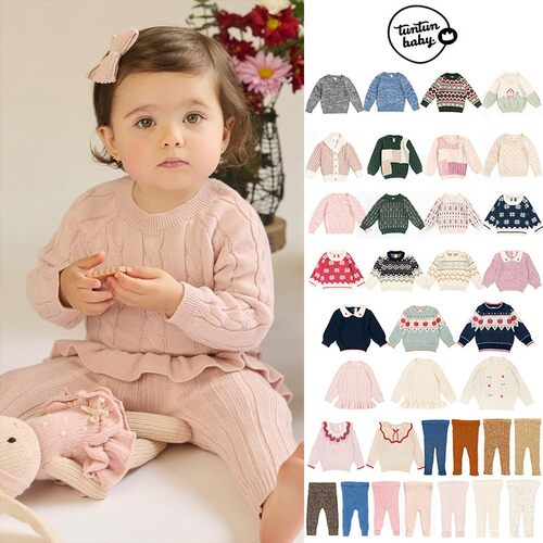 3件5折 美国tuntun FW25儿童pima棉毛衣针织衫打底裤