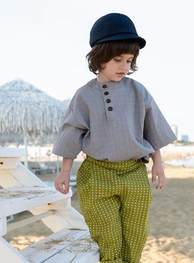 7Z 意大利hello lupo SS24儿童中性短袖外套裤背带裤