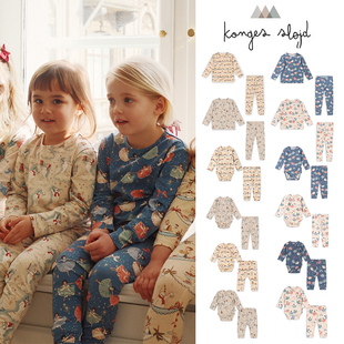 Slojd 丹麦 Konges FW24新生儿宝宝圣诞居家服套装