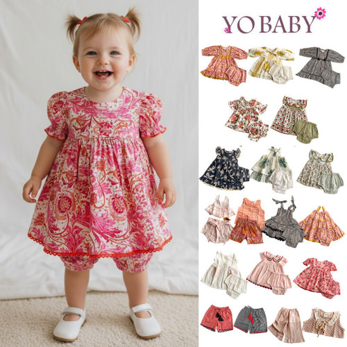 5Z 印度YOBABYONLINE  SS26女宝上衣花苞裤套装短裤