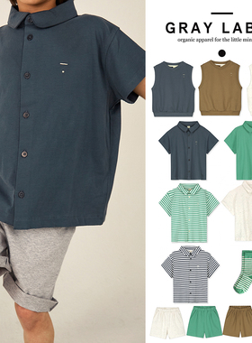 3件5折 荷兰gray label SS24春夏儿童短袖衬衫马甲短裤