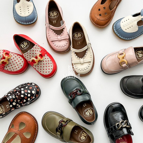 搭拼色系带皮鞋意大利pepe