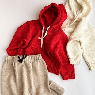 3件5折 西班牙PequenoTOCON FW25儿童针织连帽卫衣裤子