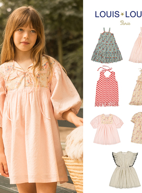 3件38折 法国Louis louise SS25春夏儿童女宝印花连衣裙吊带裙