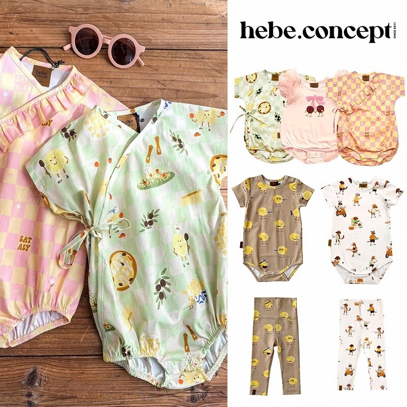 3件5折 hebe SS25春夏新生儿宝宝侧开襟包屁衣打底裤