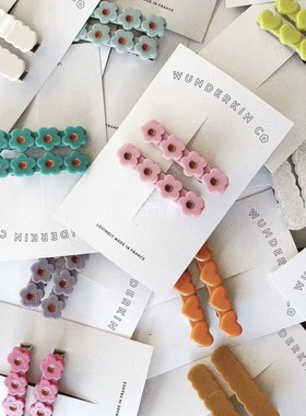 5件5折现货 Wunderkin Co FW22秋冬女宝宝可爱花朵亮片发夹发饰