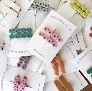 FW22秋冬女宝宝可爱花朵亮片发夹发饰 5件5折现货 Wunderkin