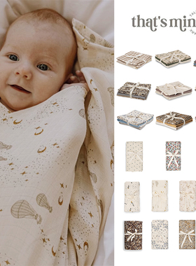 丹麦thatsmine Muslin新生儿纱巾纱布花色有机棉
