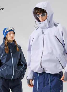 OFOT棱镜切割 山系户外撞色拼接立领冲锋衣休闲防风运动夹克外套