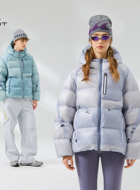 OFOT空气暖囊211g充绒量连帽90鸭绒羽绒服男女冬立体结构锁温保暖