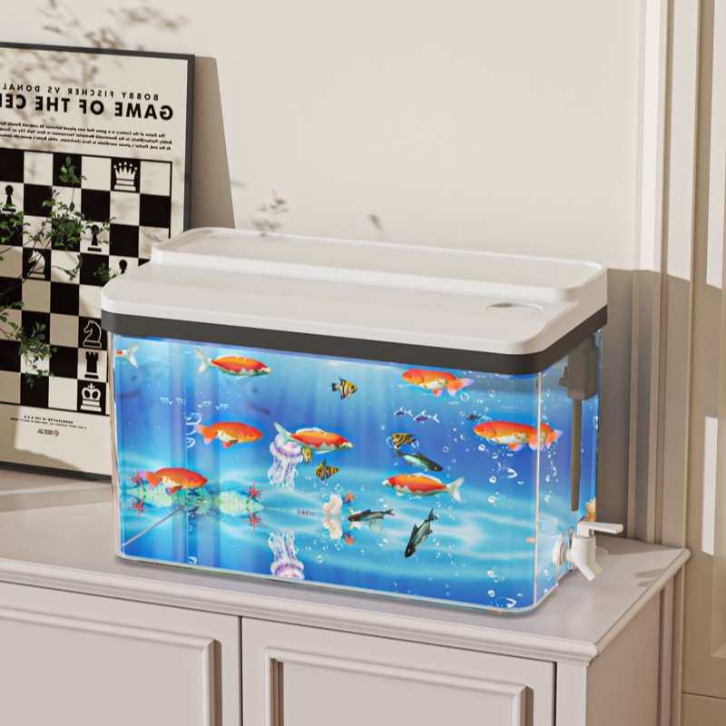 鱼缸过滤制氧自循环一体机2025新款家用客厅小型免换水生态水族箱