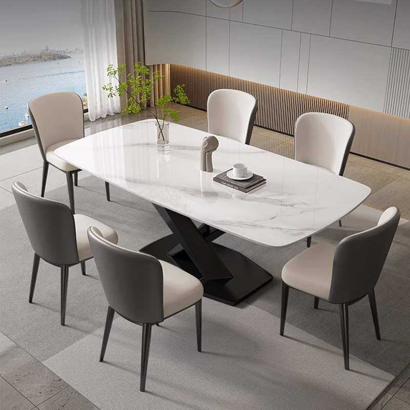 亮光岩板餐桌椅组合轻奢北欧长方形家用吃饭桌现代简约餐厅小户型,3C数码配件,摄像机配件,淘宝优惠券,粉丝福利购,淘宝优惠卷