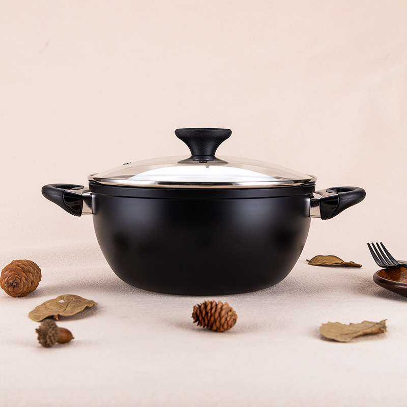 SilverStone/思乐顿麦饭石双耳不粘锅汤锅铝合金复底炉灶通用24cm