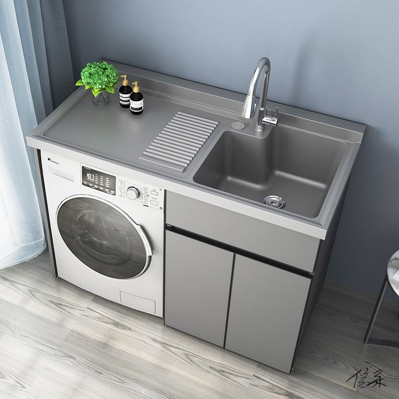 洗衣台洗衣机一体柜室外伴侣机柜洗衣柜组合切角台板大理石洗手台