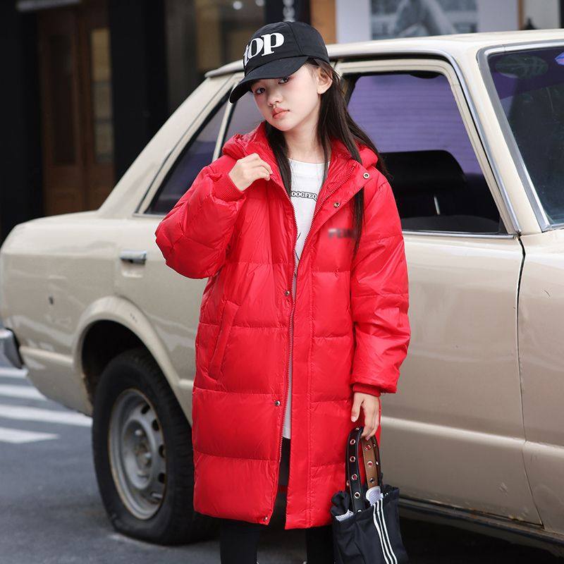 正品亲子女童三防免洗羽绒服大衣2025新款中大童加厚长款冬季外套