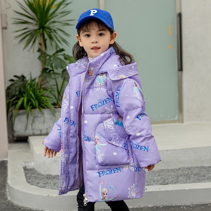 正品亲子女童公主风卡通羽绒服2025新款鸭绒宝宝冬装女孩加厚外套