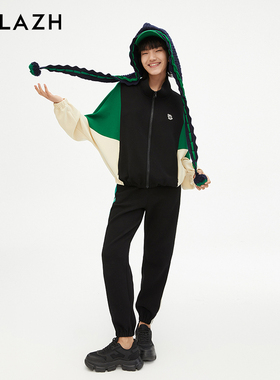 URLAZH有兰新款黑色宽松运动休闲舒适卫裤女JM3PA30