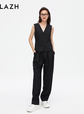 URLAZH有兰新款黑色宽松简约休闲萝卜裤女IM3PA39