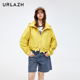 URLAZH有兰新款 可拆卸衣袖 休闲宽松连帽短外套女