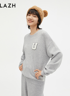 URLAZH有兰新款简约洋气休闲美利奴羊毛针织毛衣女IM3KT17