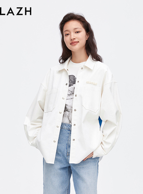 URLAZH有兰新款蓝白条纹纯棉休闲牛仔外套女JM3DC03