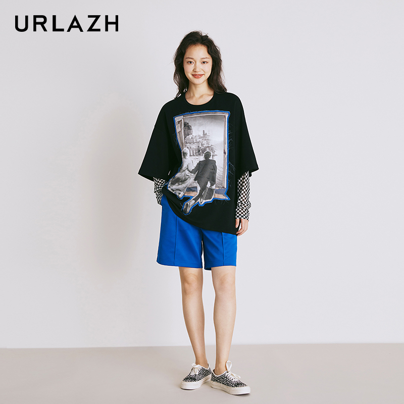 urlazh/有兰宝蓝休闲短裤